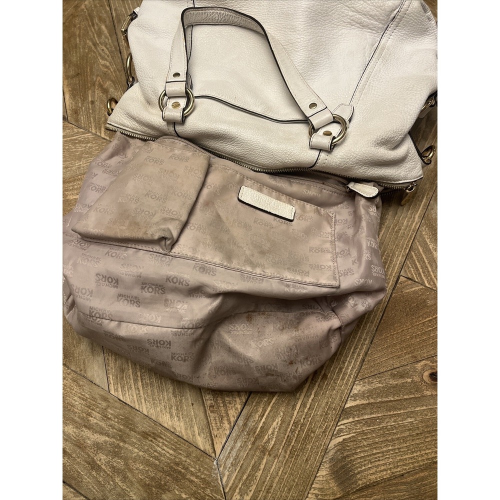 Michael Kors Leather Pebbled White Shoulder Bag Purse - STUNNER! - Picture 13 of 16